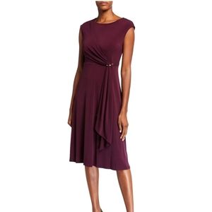 T Tahari Draped Fit & Flare Dress S4 NWTS